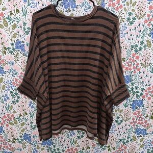 Striped Brown and Black Women's Tunic